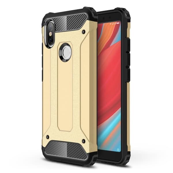 Xiaomi Redmi S2 mobilskal plast silikon kolfiber - Guld Guld