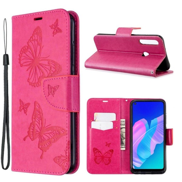 Butterfly Huawei P40 Lite E Etui - Rose Pink