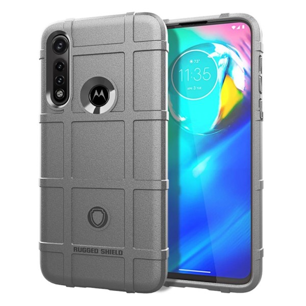 Rugged Shield kuoret - Motorola Moto G Power - Harmaa Silver grey