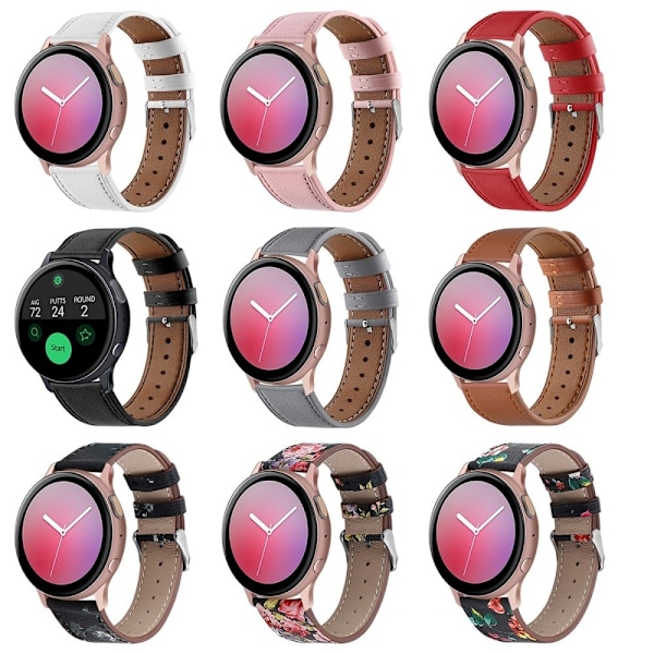 22mm Universal klockarmband i äkta läder - Vit Vit
