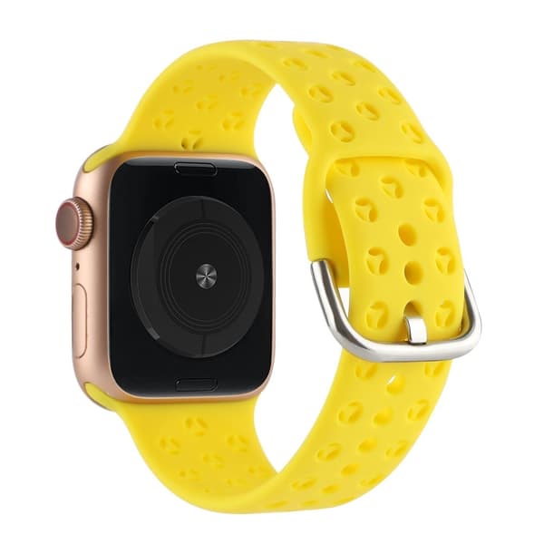 Apple Watch Series 8 (41 mm) silikonrem i hul stil - Gul Yellow