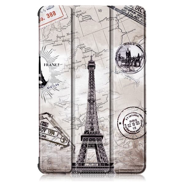 Lenovo Tab M10 FHD Plus Trippelt Mønster Lær Etui - Eiffel Tower Multicolor