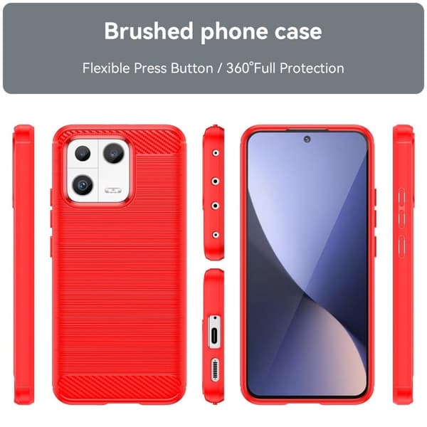 Carbon Flex Xiaomi 13 skal - Röd Röd