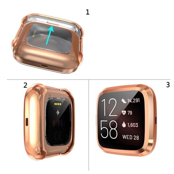 Fitbit Versa 2 galvanointikotelo - Ruusukulta Pink