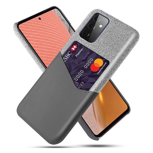 Bofink Samsung Galaxy A72 5G Card Cover - Grå Silver grey