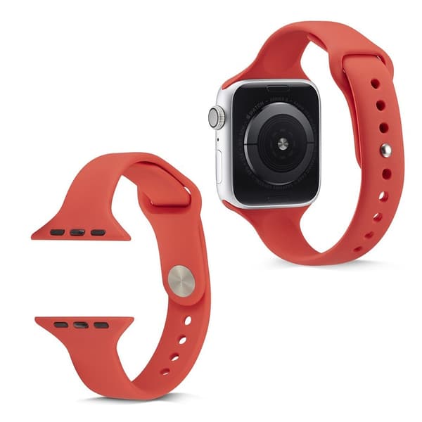 Apple Watch Series 5 40mm kapea silikoninen kellonauha - Punainen Red