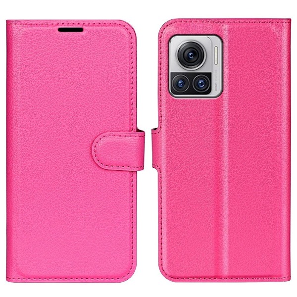 Klassisk Motorola Edge 30 Ultra / X30 Pro Flip Etui - Rose Pink