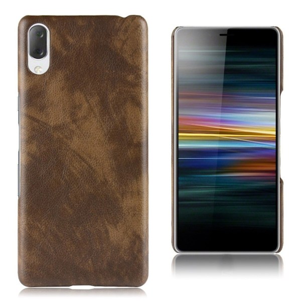 Sony Xperia L3 litchi tekstur læder etui - Brun Brown