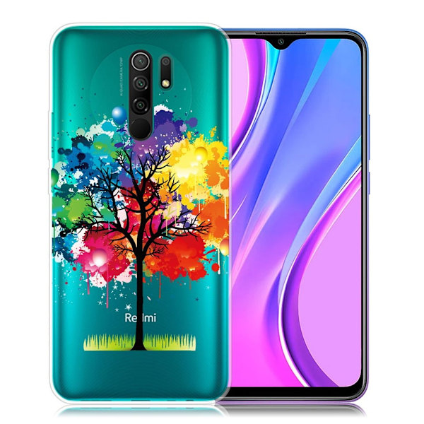 Deco Xiaomi Redmi 9 Etui - Farvet træ Multicolor