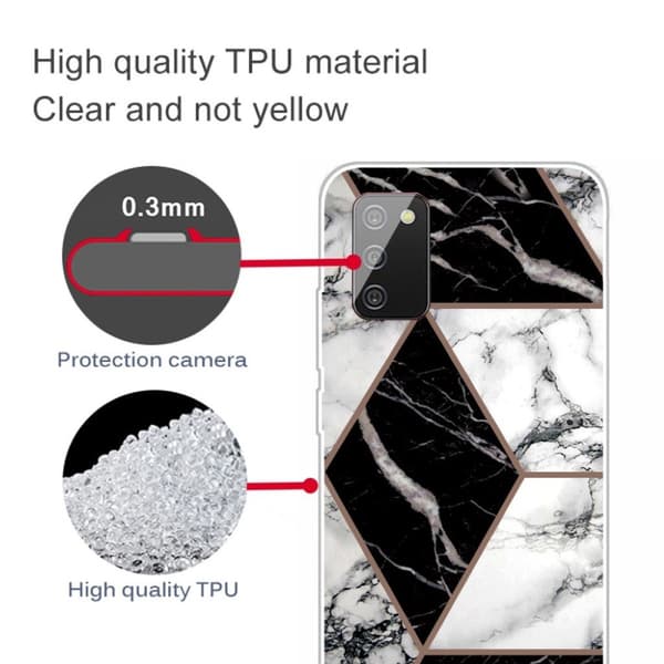 Marble Samsung Galaxy A03s Suojakotelo - Harmaa / Musta / Valkoinen Multicolor