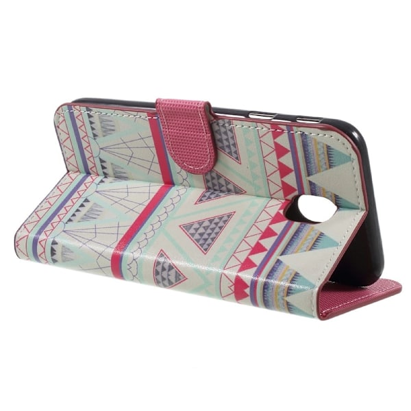 Samsung Galaxy J7 (2017) Trendy læder etui - Trekanter Multicolor