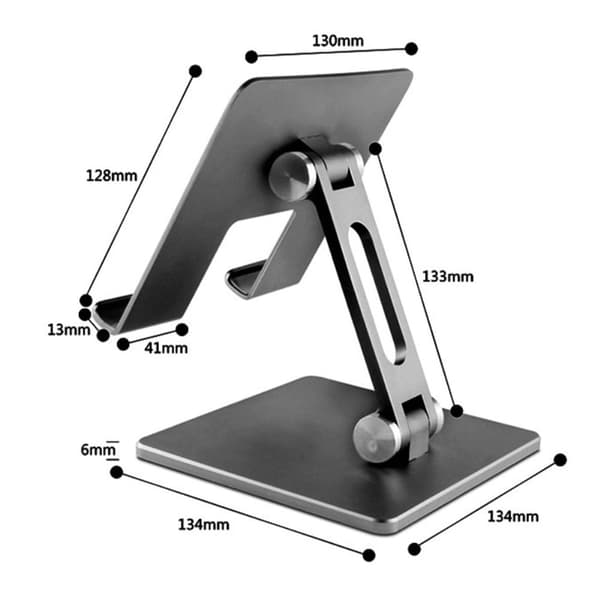 Universelt foldbart tabletstativ i aluminiumslegering - Grå Silver grey