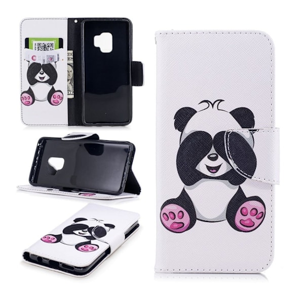Samsung Galaxy S9 eleganttinen suojakotelo - Hassu panda Multicolor