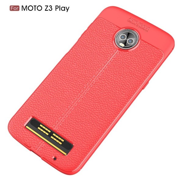 Motorola Moto Z3 Play TPU Liitisihedelmän Jyvä Takaosa Kuori - Punainen Red