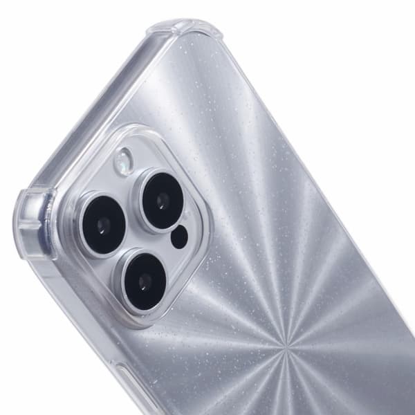 iPhone 16 Pro Max-etui Støtsikkert, fleksibelt, fleksibelt telefondeksel med kortpapir - Aurora Sølv Silver grey