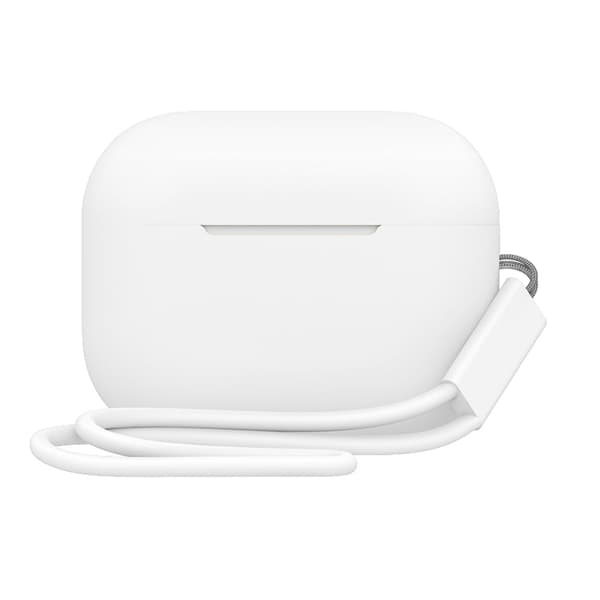 2,0 mm AirPods Pro 2 silikonfodral med rem - Vit Vit