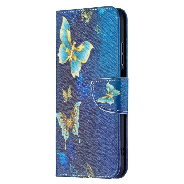 Wonderland Xiaomi Redmi 10 Prime / Redmi 10 Flip Etui - Golden Sommerfugle Blue