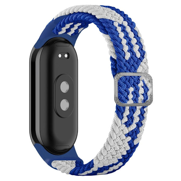Xiaomi Smart Band 8 elastisk nylonfletningsrem - Blå / Hvid Blue