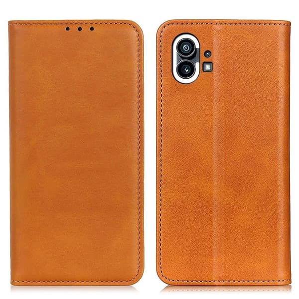 Flip Etui med Pung i Ægte Læder til Nothing Phone (1) - Brun Brown