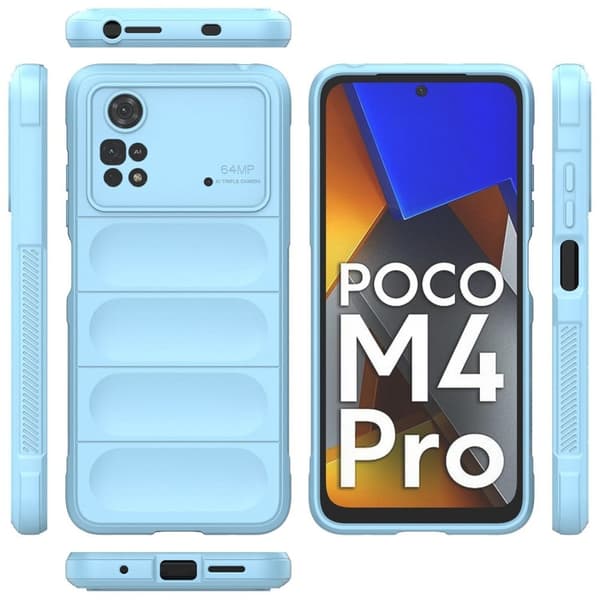 Deksel med mykt grep for Xiaomi Poco M4 Pro - Babyblå Blue