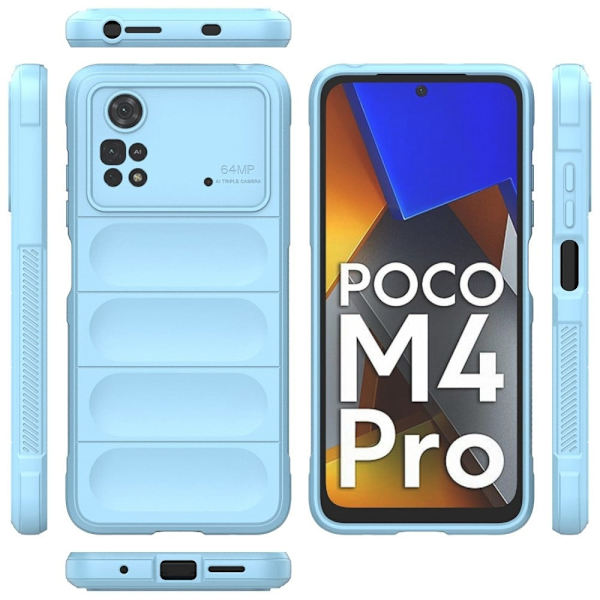 Mjukt greppformat Xiaomi Poco M4 Pro skal - Blå Blå