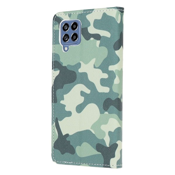 Wonderland Samsung Galaxy M53 5G flip kuoret - Naamiointi Green