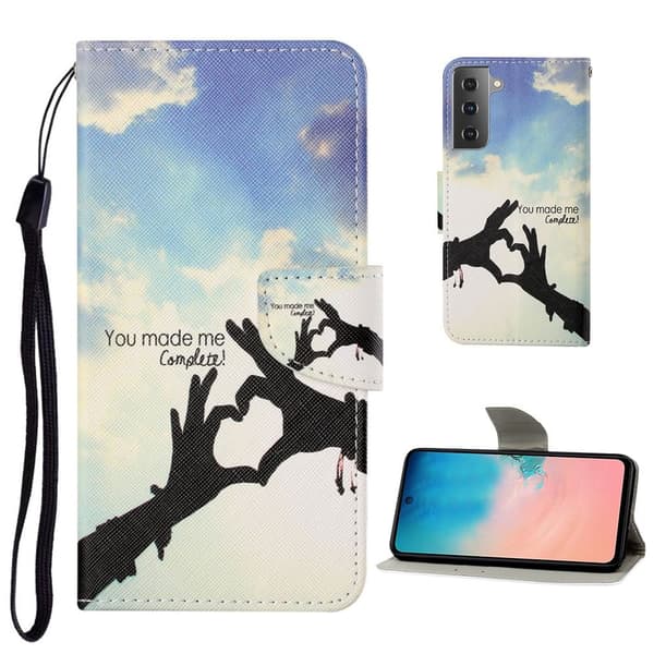 Wonderland Samsung Galaxy S21 Plus Flip etui - Heart Shape Multicolor