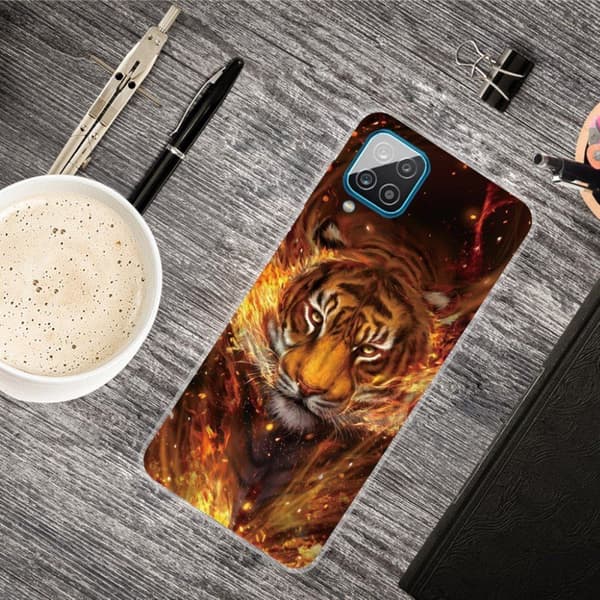 Deco Samsung Galaxy A12 5G Etui - Fire and Tiger Orange