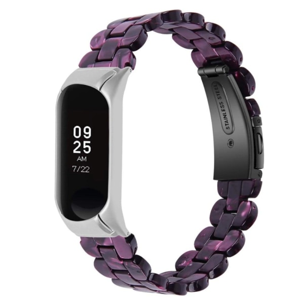 Xiaomi Mi Band 7 resin style stainless steel watch strap - Purpl Lila