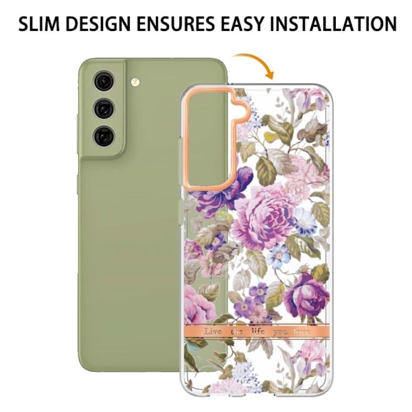 Supertunt och tåligt mjukfodral för Samsung Galaxy S21 FE - Lila Pion Lila
