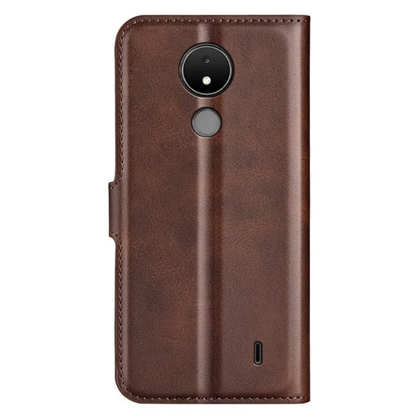 Hållbart konstläder Nokia C21 fodral med plånbok - Brun Brun