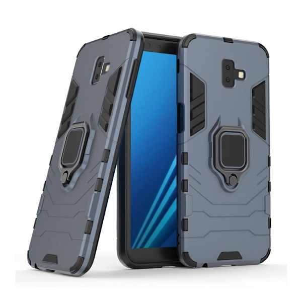 Samsung Galaxy J6 Plus (2018) hybridfodral med kickstand - Mörkblå Blå