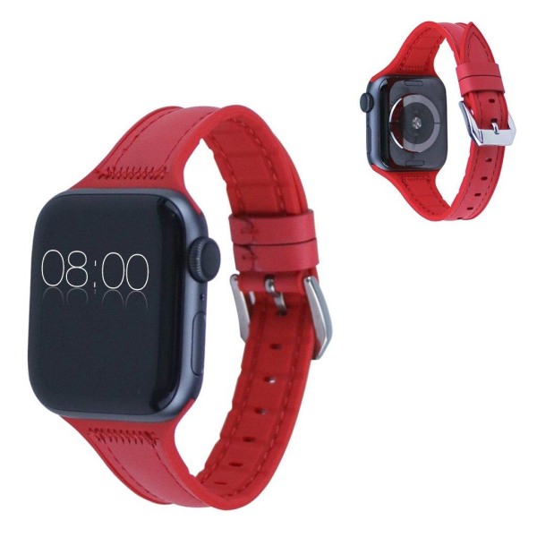 Apple Watch Series 5 40mm silikone læderarmbånd - Rød Red