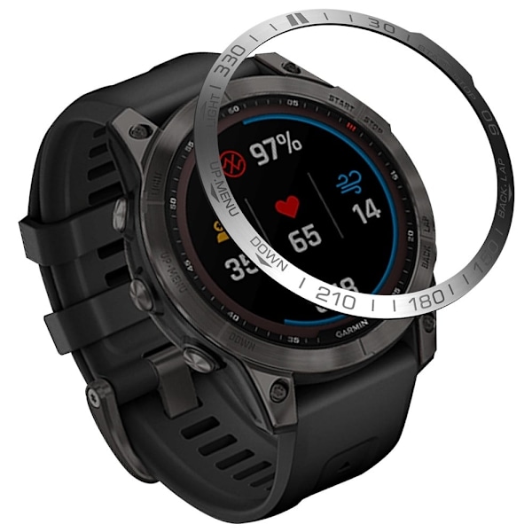 Garmin Fenix 7 metallring - Silver Silvergrå