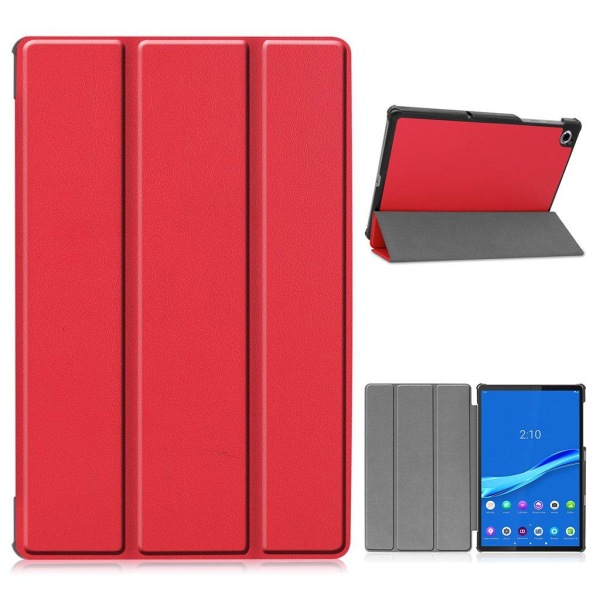 Lenovo Tab M10 FHD Plus durable tri-fold leather case - Red Red