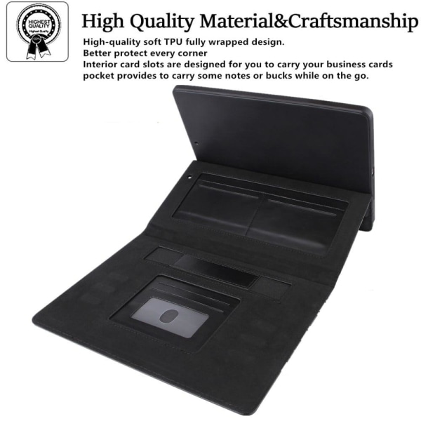 iPad 10.2 (2021) elegant grid décor leather flip case - Black Black