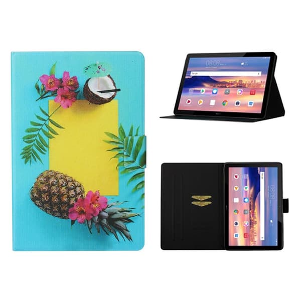 Huawei MediaPad T3 10 läderfodral med coolt mönster - Frukt multifärg