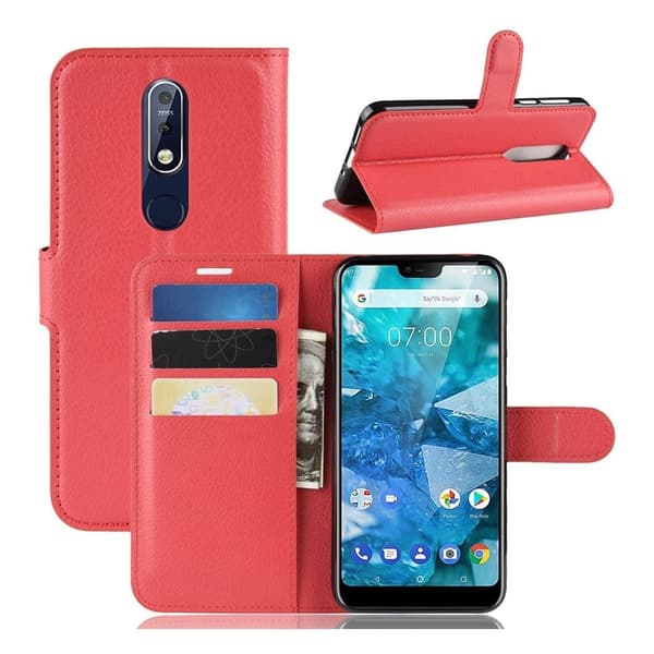 Classic Nokia 7.1 flip veske - Rød Red