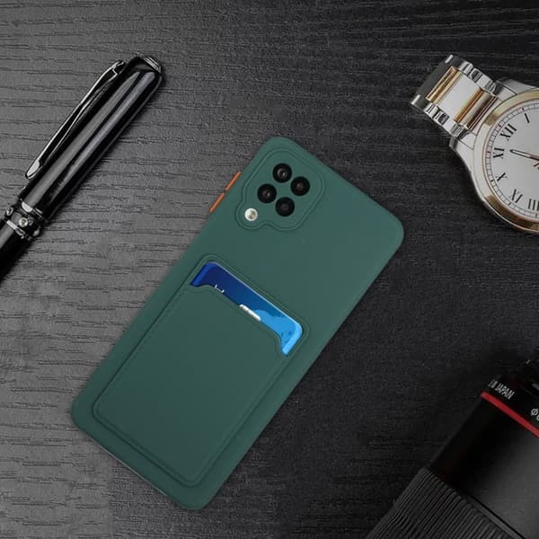 Samsung Galaxy M12 skal med korthållare - Grön Grön