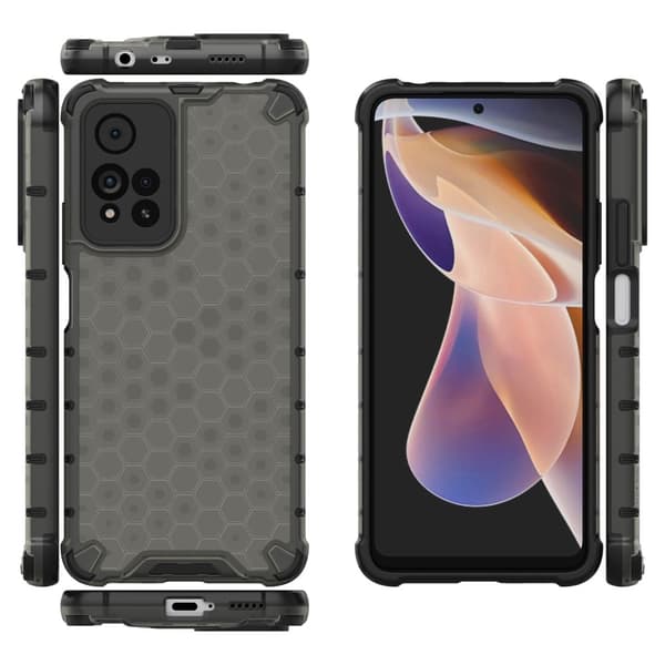 Bofink Honeycomb Xiaomi Redmi Note 11 Pro 5G / 11 Pro Plus 5g Suojakotelo - Harmaa Silver grey