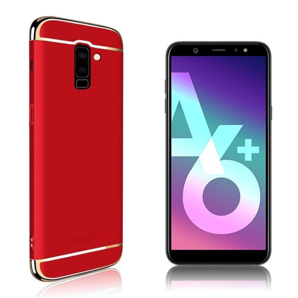 Samsung Galaxy A6 Plus (2018) MOFI sarjan kolme palainen matta pintainen kova muovinen suojakuori - Punainen Red