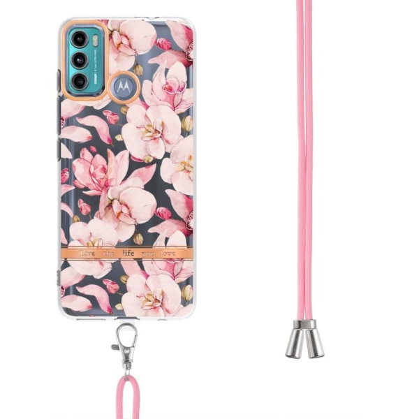 Slankt og holdbart softcover med lanyard til Motorola Moto G40 Fusion / Moto G60 - Lyserød Gardenia Pink