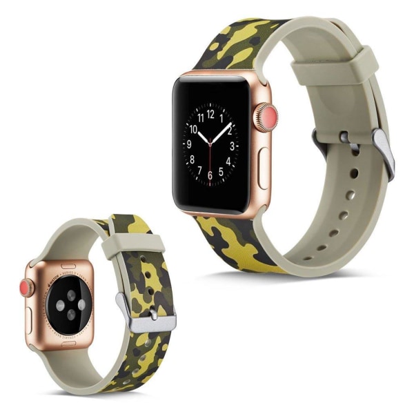 Apple Watch Series 5 44mm naamioitu silikoninen kellonauha - Viidakko Naamio Multicolor