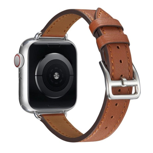 Apple Watch 40 mm klockarmband i enkelt läder - Brun Brun