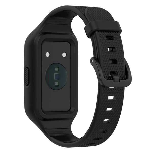 Huawei Band 8 / 7 / 6 silikonrem med skydd - Svart Svart