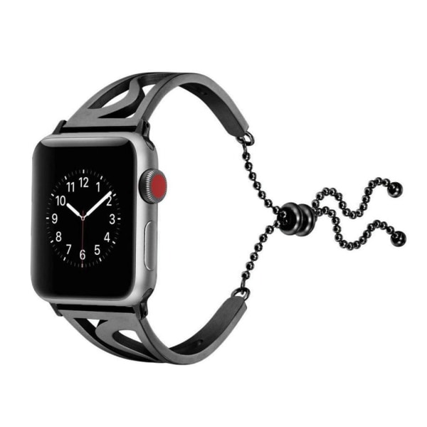 Apple Watch Series 4 44mm erstatnings urrem i stainless stål med S formet design - Sort Black