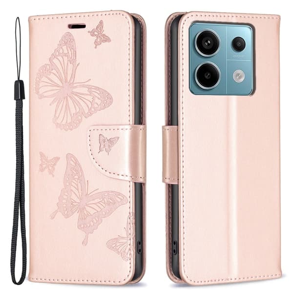 Butterfly Xiaomi Redmi Note 13 Pro 4G Læderetui - Brun Brown
