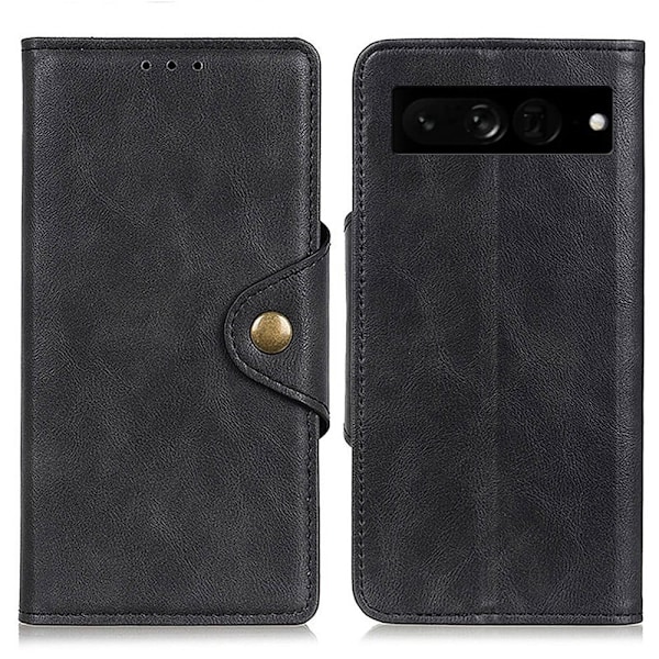 Alpha Google Pixel 7 Pro nahkainen läppäkotelo - Musta Black