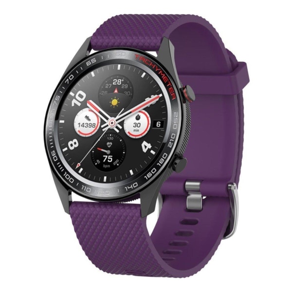 Huawei Watch GT / Samsung Galaxy Watch 46mm rhombus rakenne silikoni ranneke - Violetti Purple