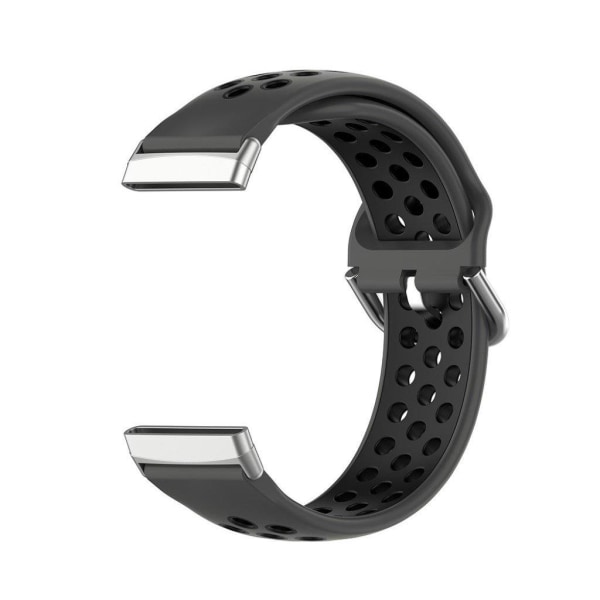 Fitbit Sense / Versa two-tone silicone watch band - Coal-Black Svart